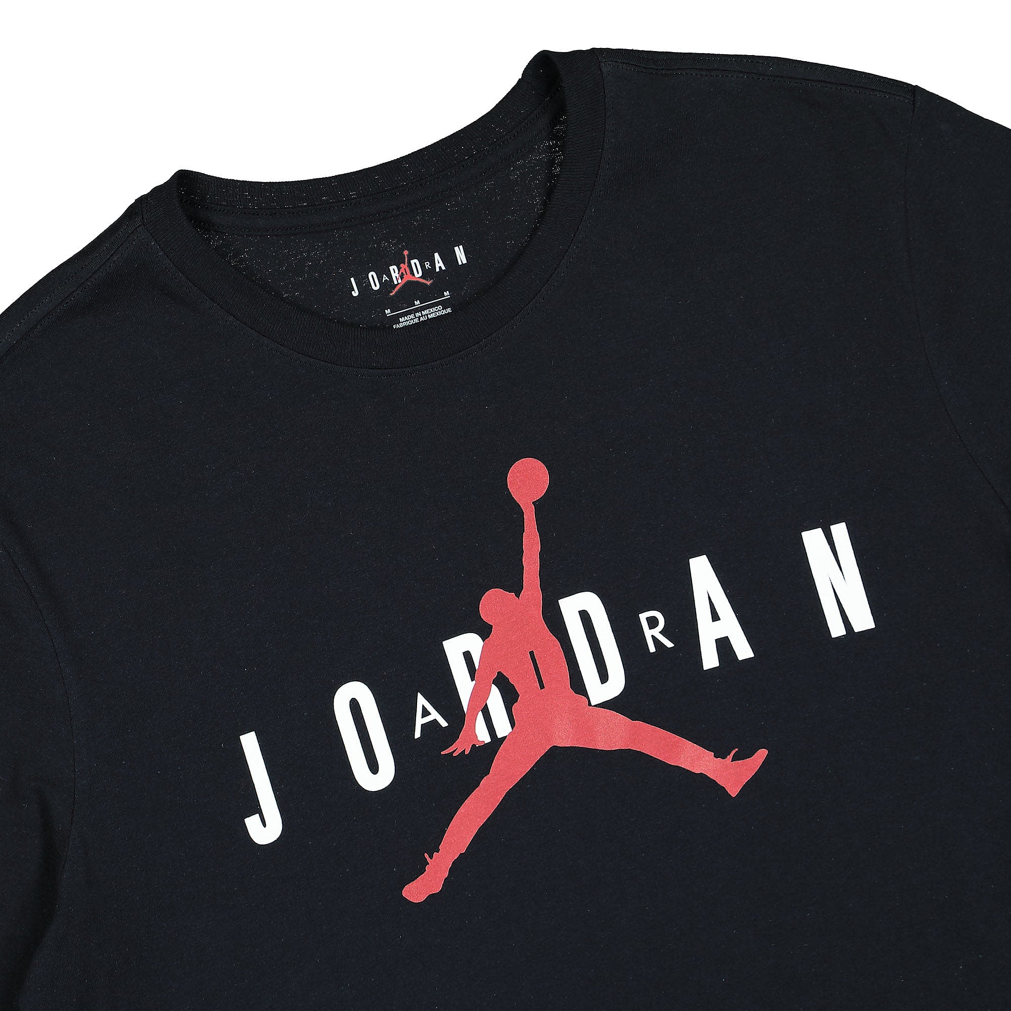 Jordan Air Jordan Air Wordmark Tee Black / White / Gym Red T-Shirts Close-up | Overkill