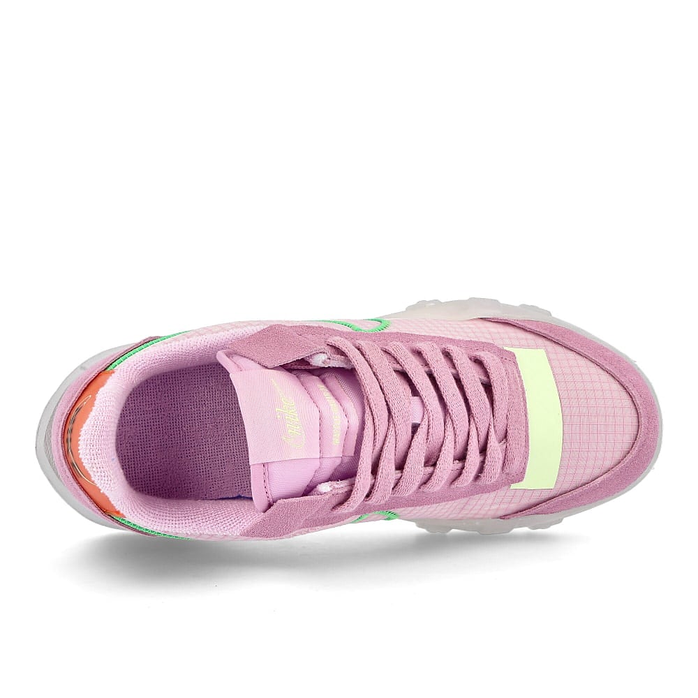 Nike wmns waffle racer 2x Light Arctic Pink-Poison Green - Grey Fog Sneakers  Detailfoto | Overkill