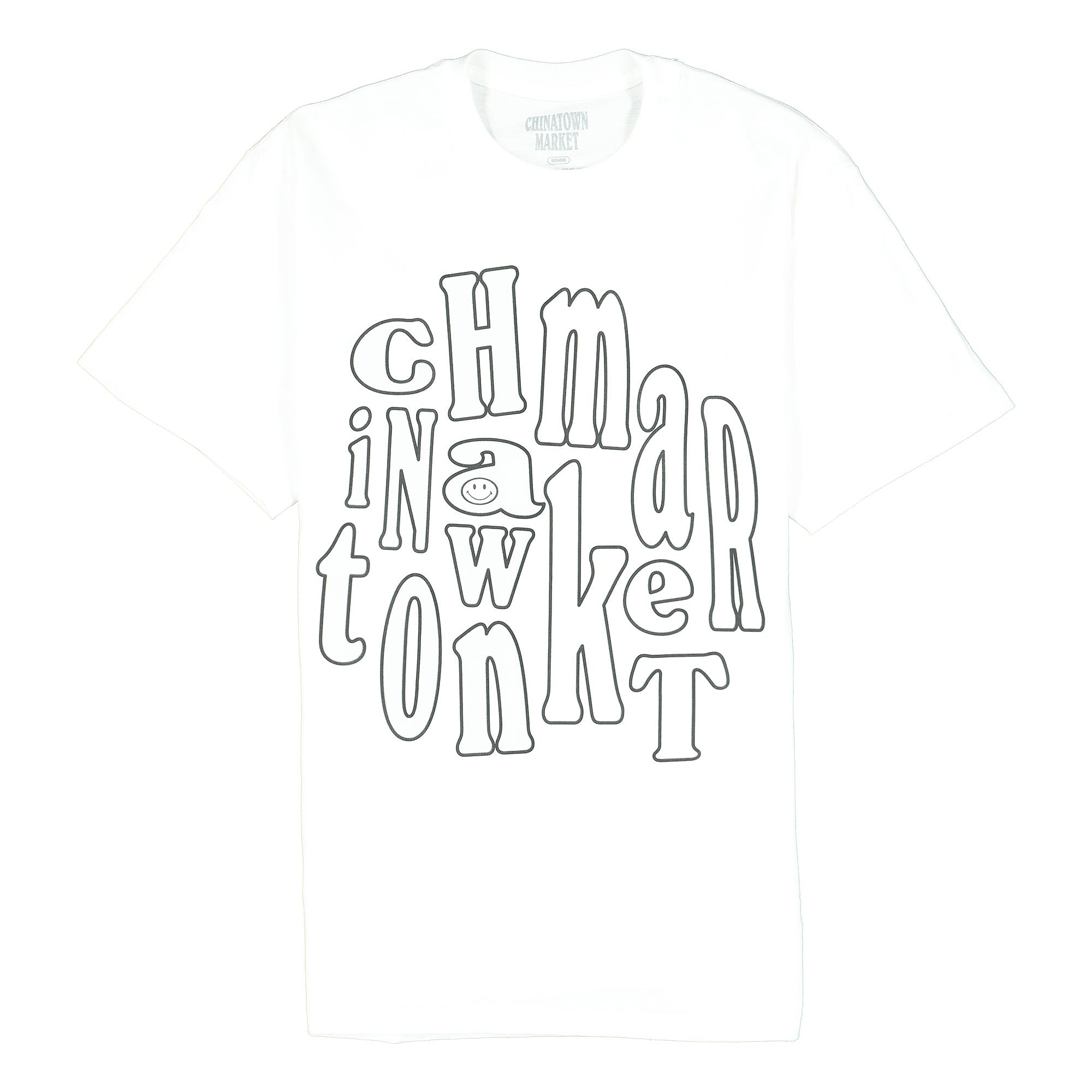 Chinatown Market Smiley UV Activated Groovy T-Shirt White T-Shirts CTMM19-GSS | Overkill