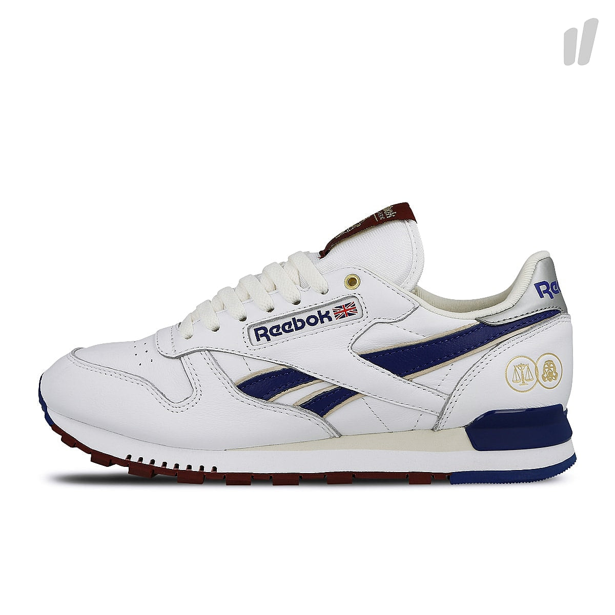 Reebok Footpatrol x Highs and Lows x Reebok Classic Leather MU White-White-Cobalt-Merlot Sneakers CN6162 | Overkill