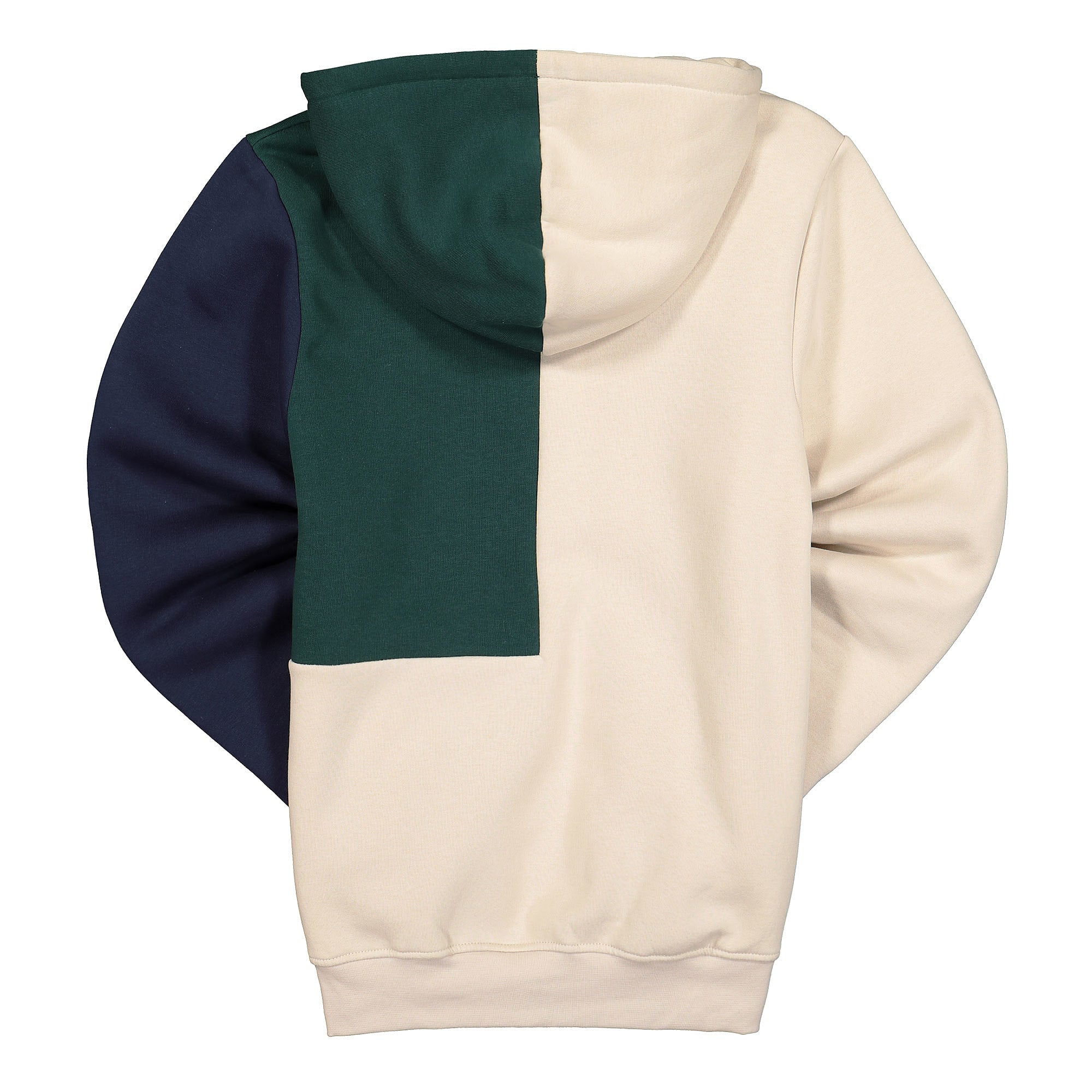 North Hill colorblock hoodie fleece Beige / Navy / Green Hoodies Material | Overkill