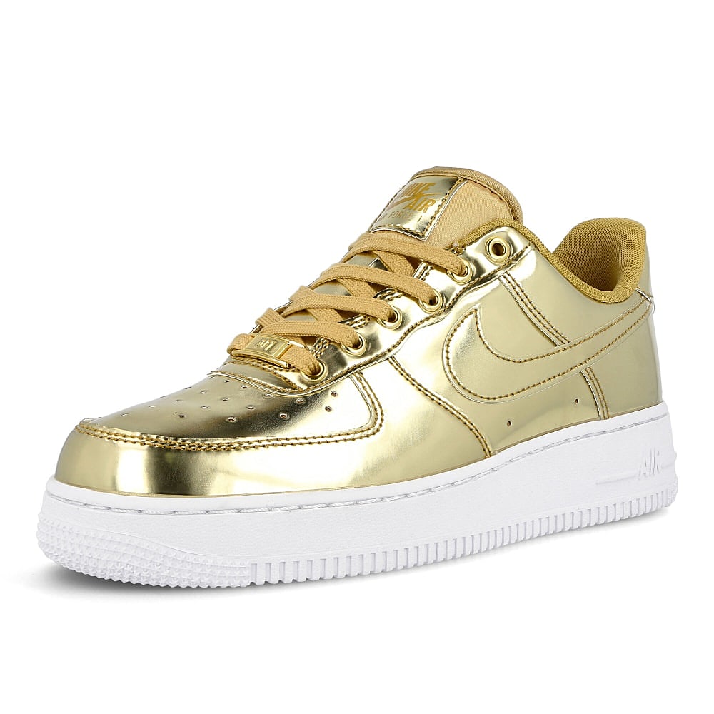Nike wmns air force 1 sp Metallic Gold-Club Gold - White Low Top Sneakers  Close Up | Overkill