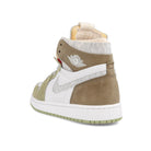 Jordan Wmns Air Jordan 1 Zoom Comfort White / Grey Heather - Olive Aura - Khaki  Close-up | Overkill