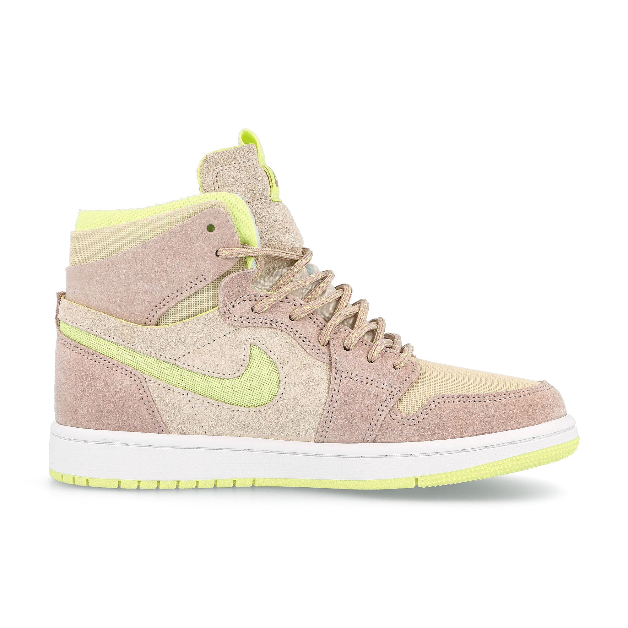 Jordan Wmns Air Jordan 1 Zoom Air Comfort Pearl White / Fossil - Light Lemon Twist - White   Material | Overkill