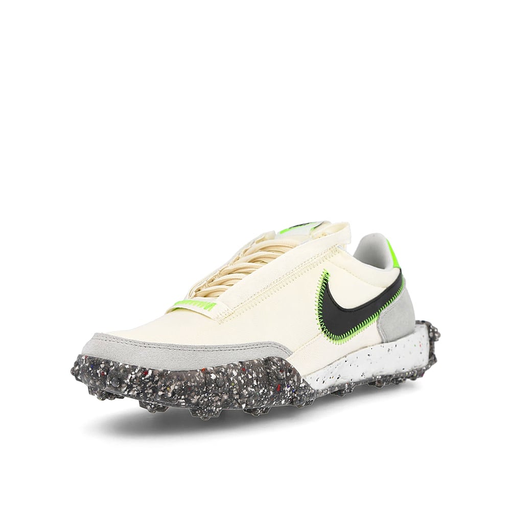 Nike wmns waffle racer crater Pale Ivory-Black - Electric Green Sneakers  Close Up | Overkill