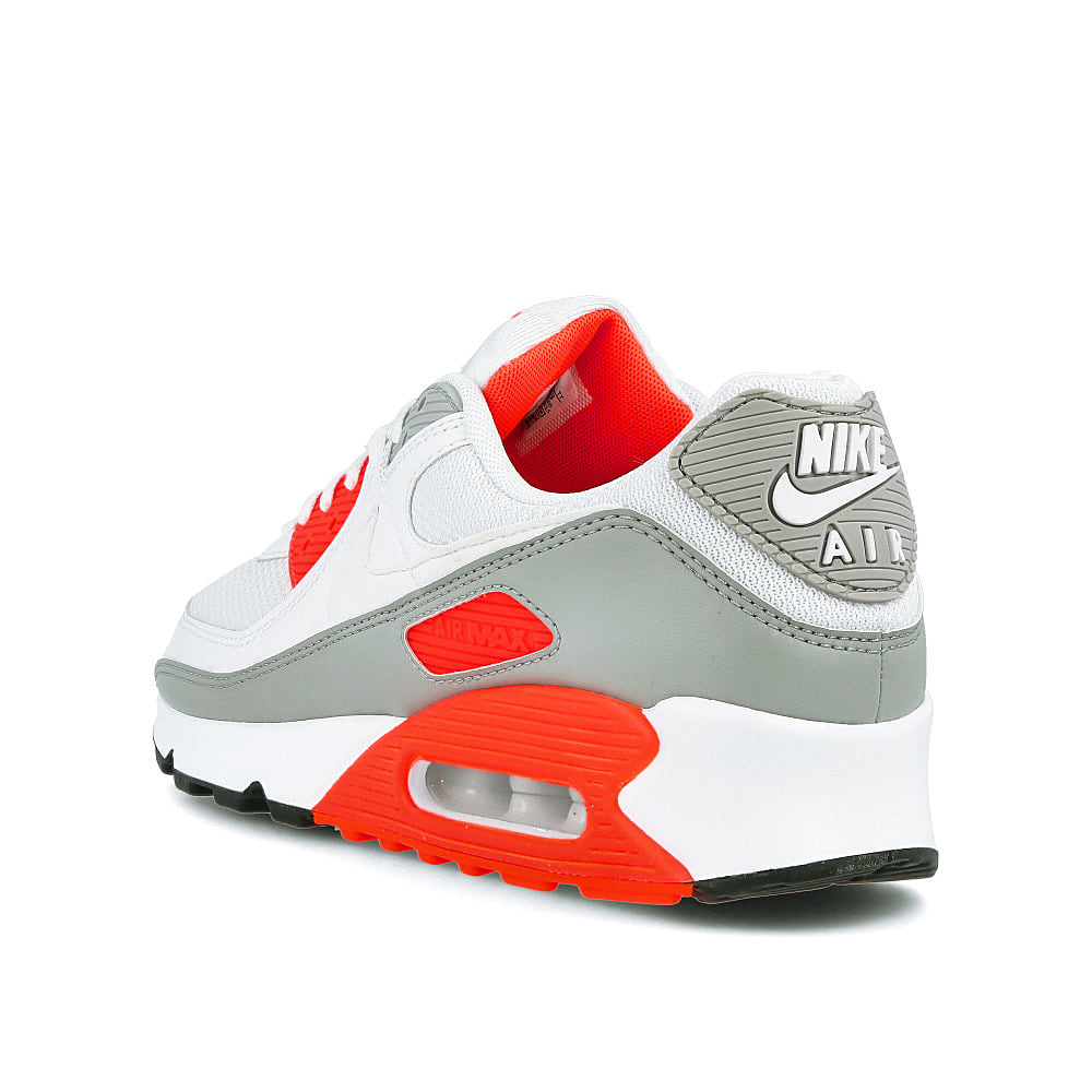 Nike air max 90 White / White - Hyper Orange - Light Smoke Grey  Close-up | Overkill