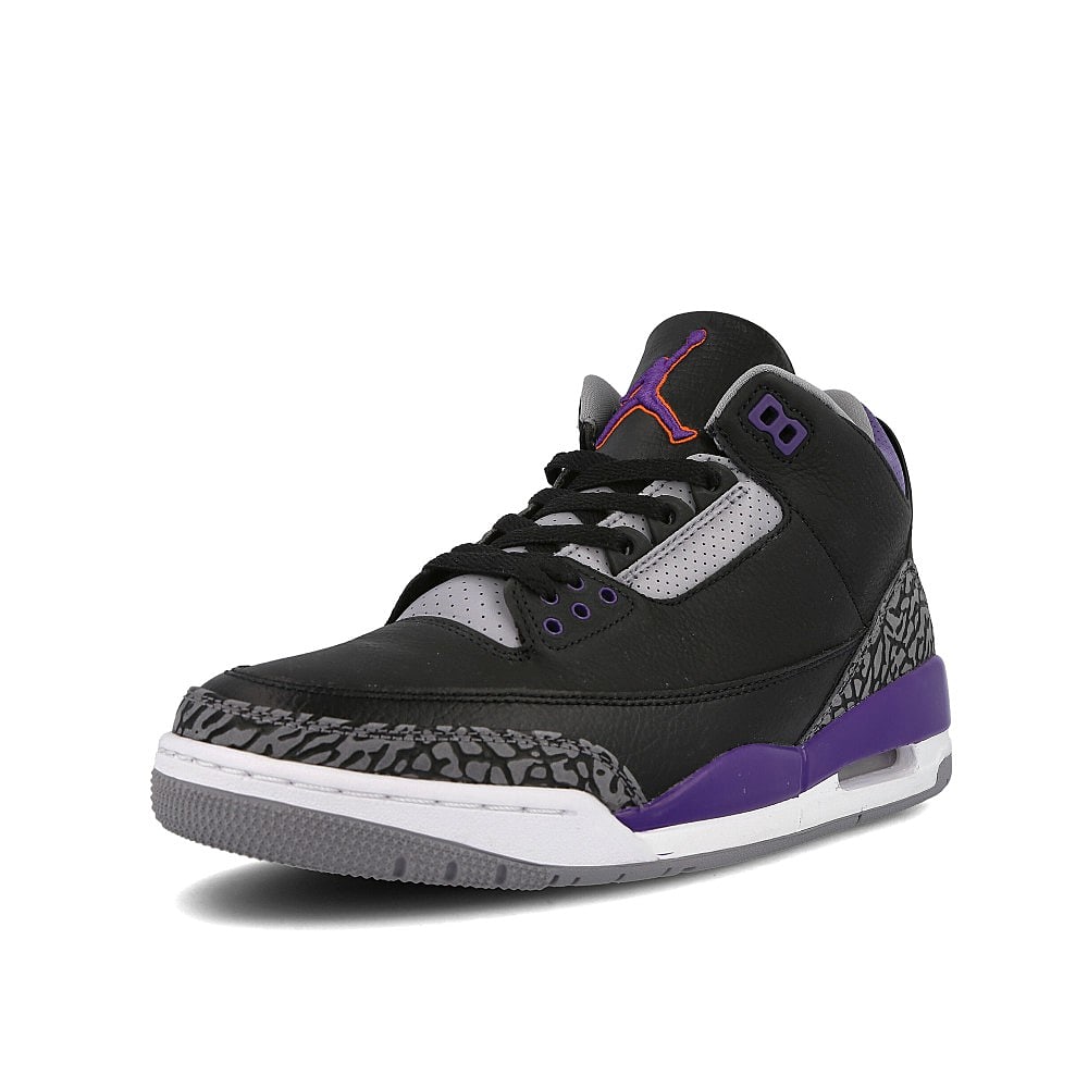 Jordan Air Jordan 3 Retro Black / Court Purple - Cement Grey - White  Detailfoto | Overkill