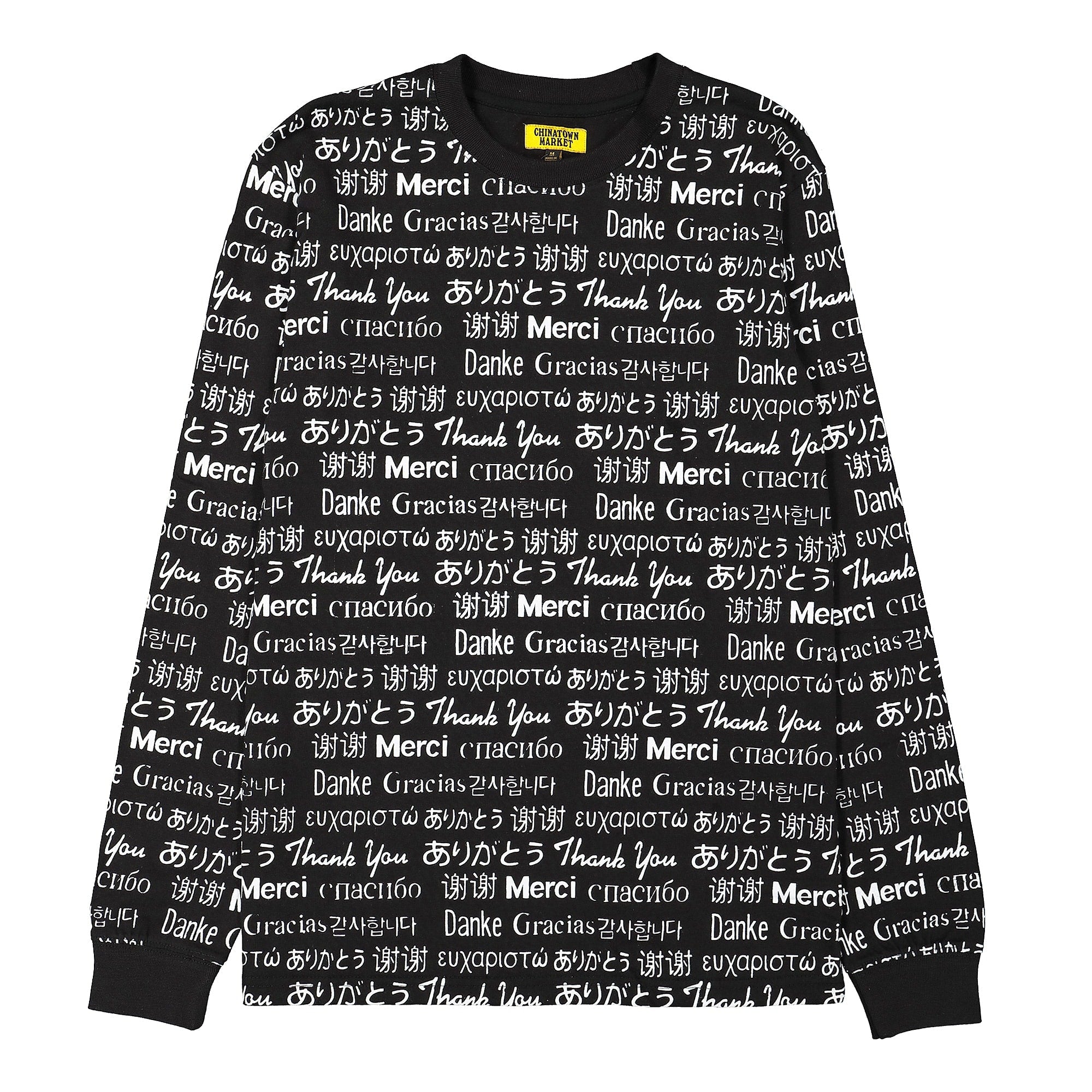 Chinatown Market Multi Language Long Sleeve Black Longsleeves CTMF18-MLLS | Overkill
