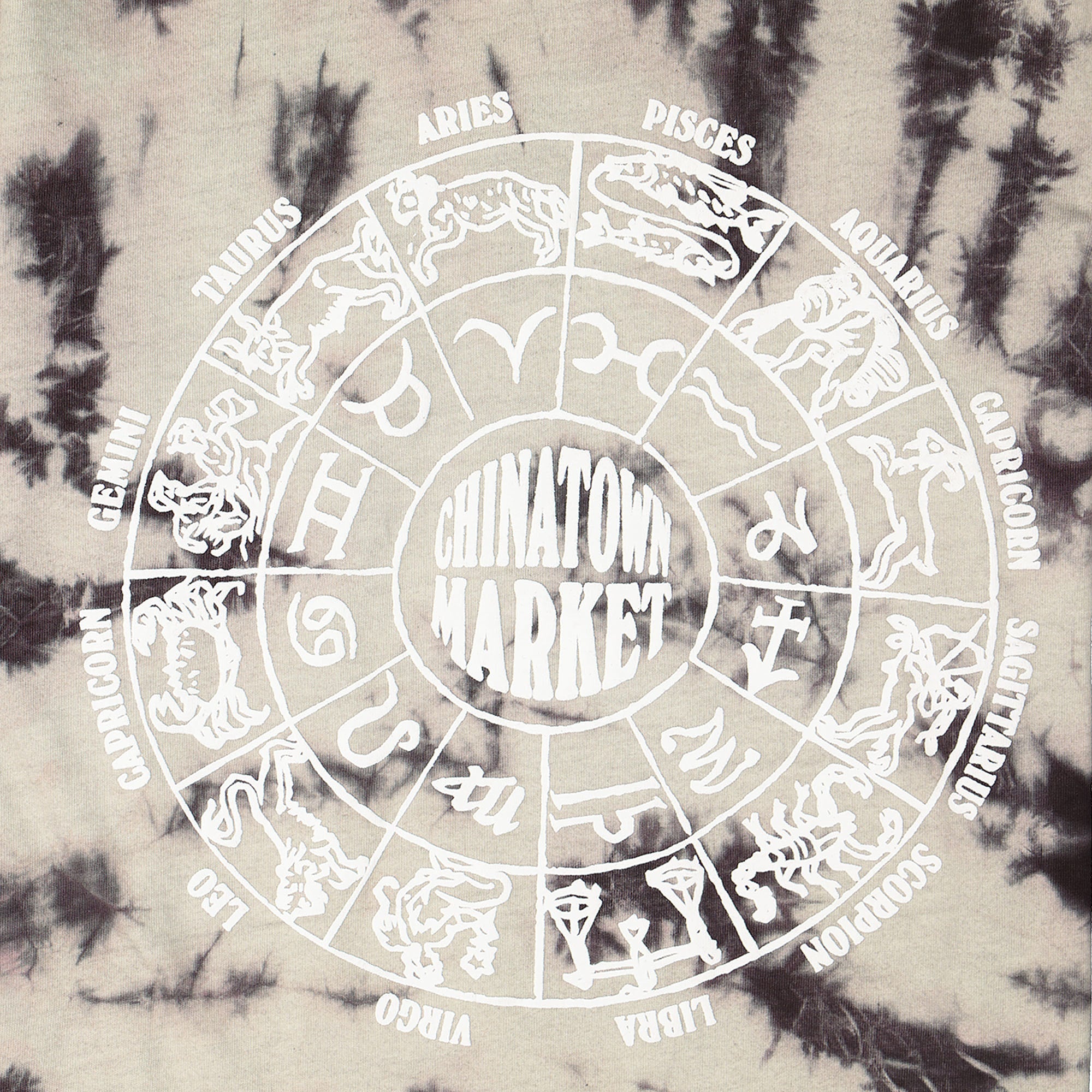 Chinatown Market Zodiac Tee Black Tie Dye T-Shirts Close-up | Overkill