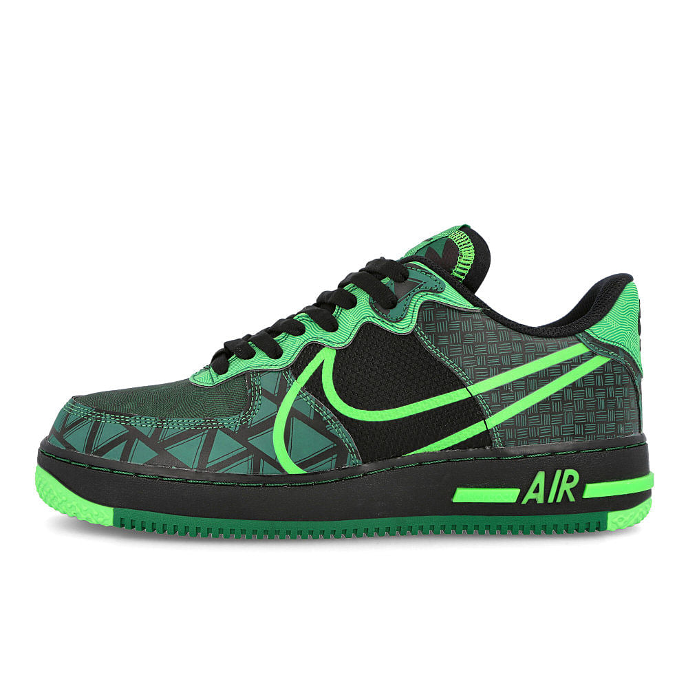 Nike air force 1 react qs Black-Green Strike - Pine Green Low Top Sneakers CW3918 001 | Overkill