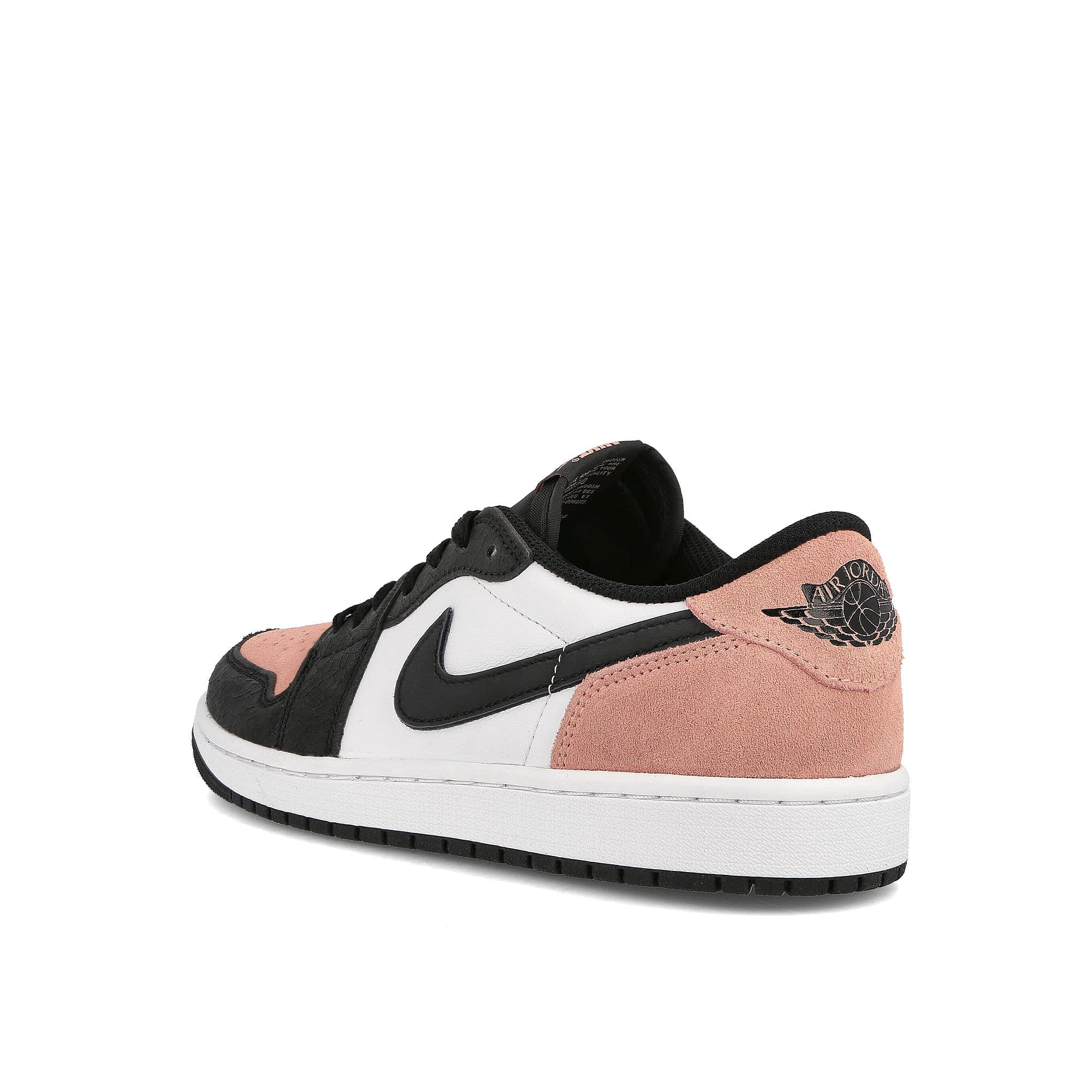 Jordan Air Jordan 1 Retro Low OG Black / Bleached Coral - White Low Top Sneakers  Material | Overkill