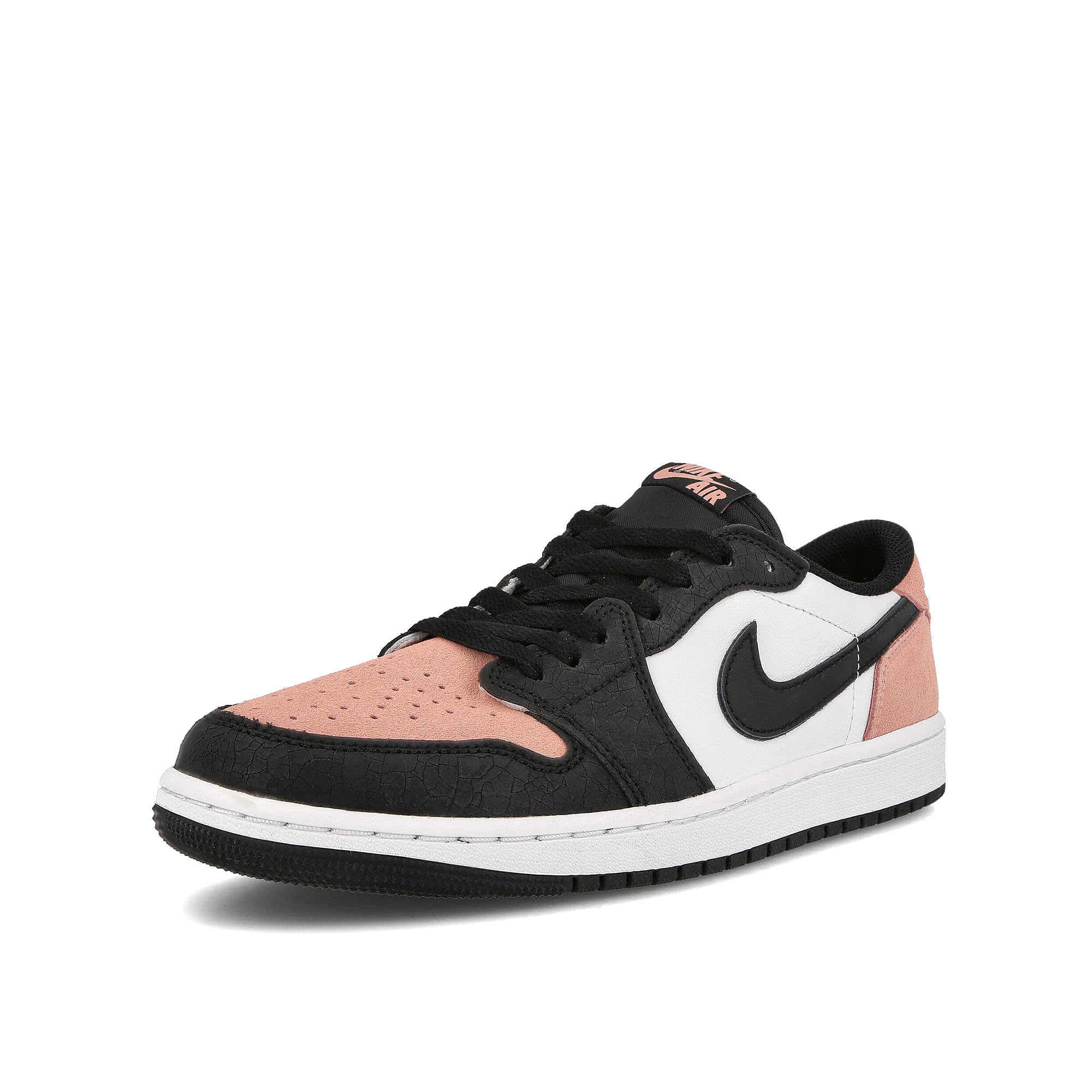 Jordan Air Jordan 1 Retro Low OG Black / Bleached Coral - White Low Top Sneakers  Close Up | Overkill