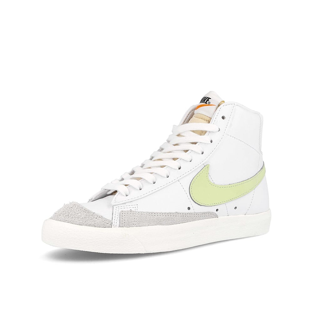 Nike wmns blazer mid 77 Whte-Barely Volt - White - Total Orange Sneakers  Close Up | Overkill