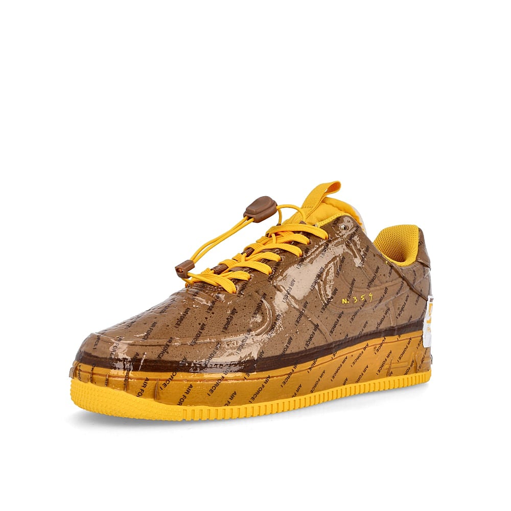 Nike air force 1 experimental Archaeo Brown / University Gold - White  Detailfoto | Overkill
