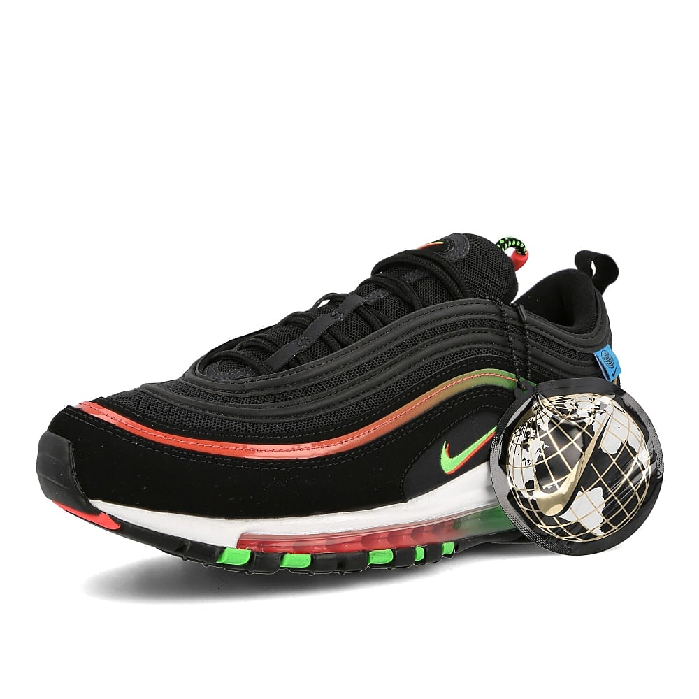 Nike air max 97 Black-Green Strike - Flash Crimson - White Sneakers  Close Up | Overkill