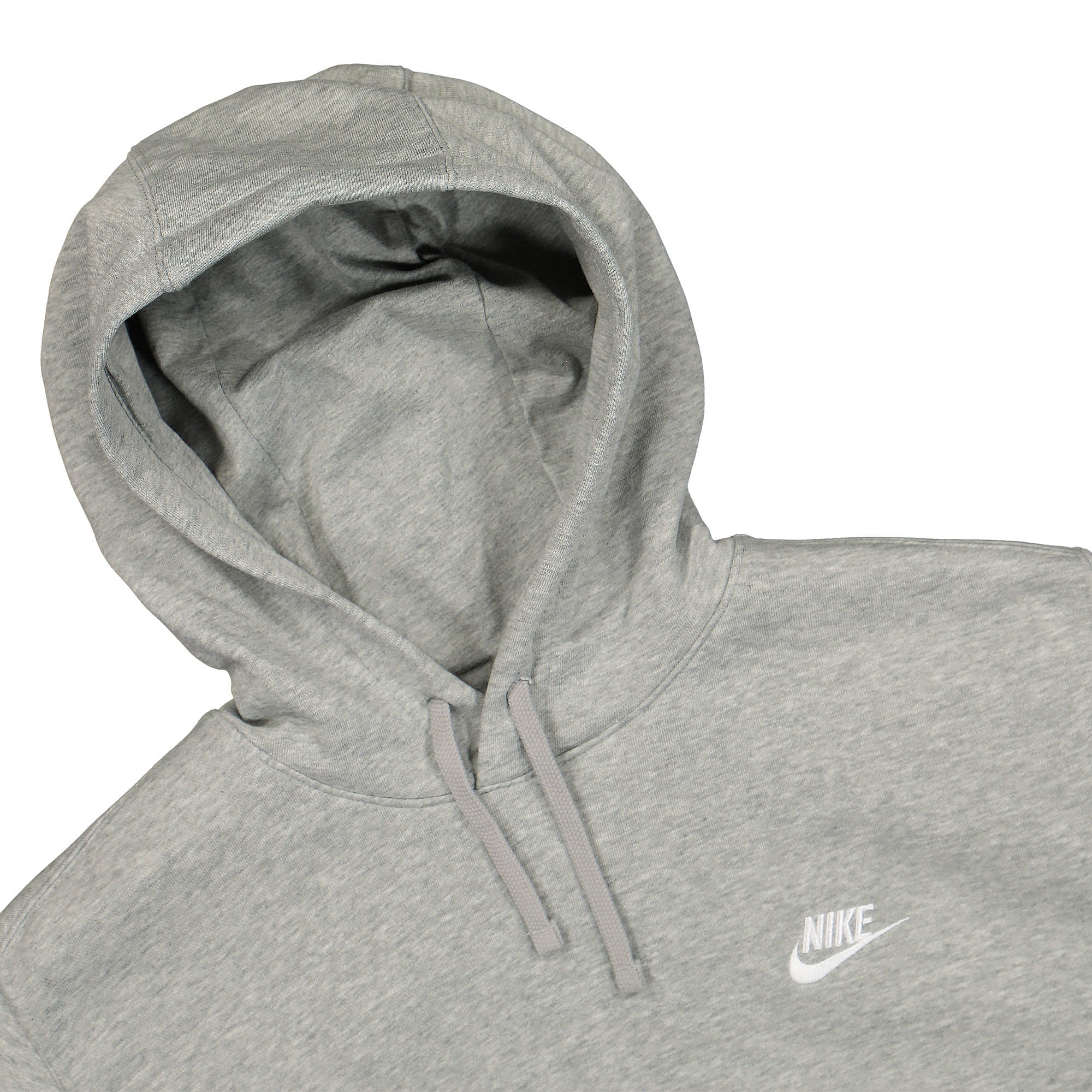 Nike NSW Club French Terry Hoodie Dark Grey Heather / Matte Silver / White Hoodies Close-up | Overkill