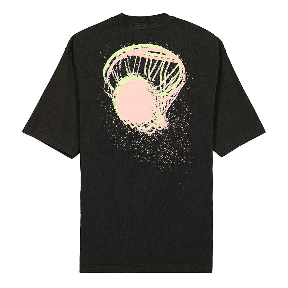 Jordan Air Jordan Flight Essentials Wash SS GFX Crew Black / Sunset Pulse T-Shirts Close-up | Overkill