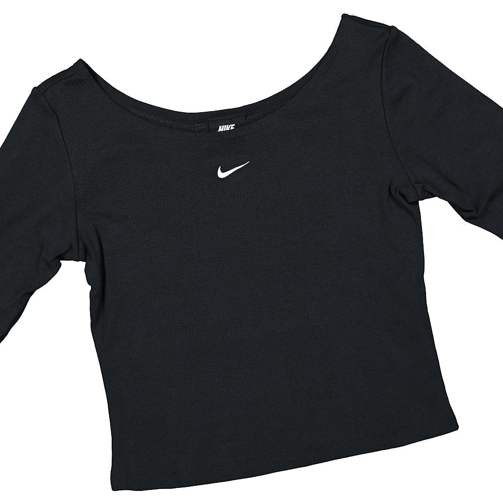 Nike Wmns NSW Essential Top Scoop Black / White Tops Close-up | Overkill