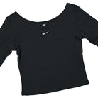 Nike Wmns NSW Essential Top Scoop Black / White Tops Close-up | Overkill