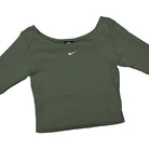 Nike Wmns Essential Top SS Scoop Cargo Khaki / White T-Shirts Close-up | Overkill