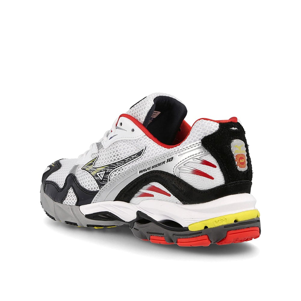 Mizuno wave rider 10 White-Black-Racing Red Sneakers  Material | Overkill