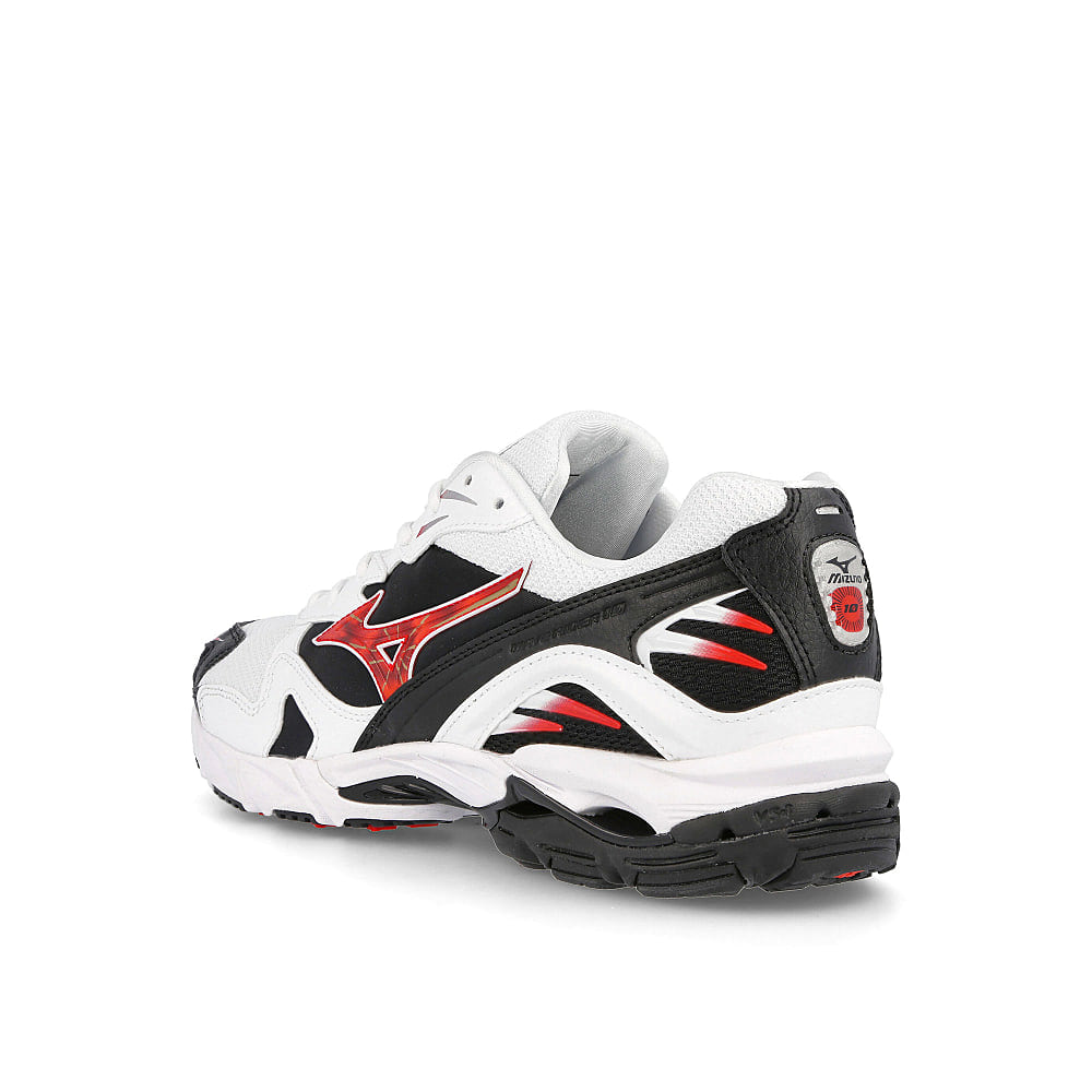 Mizuno wave rider 10 White-Chinese Red-Black Sneakers  Material | Overkill