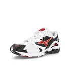 Mizuno wave rider 10 White-Chinese Red-Black Sneakers  Close Up | Overkill