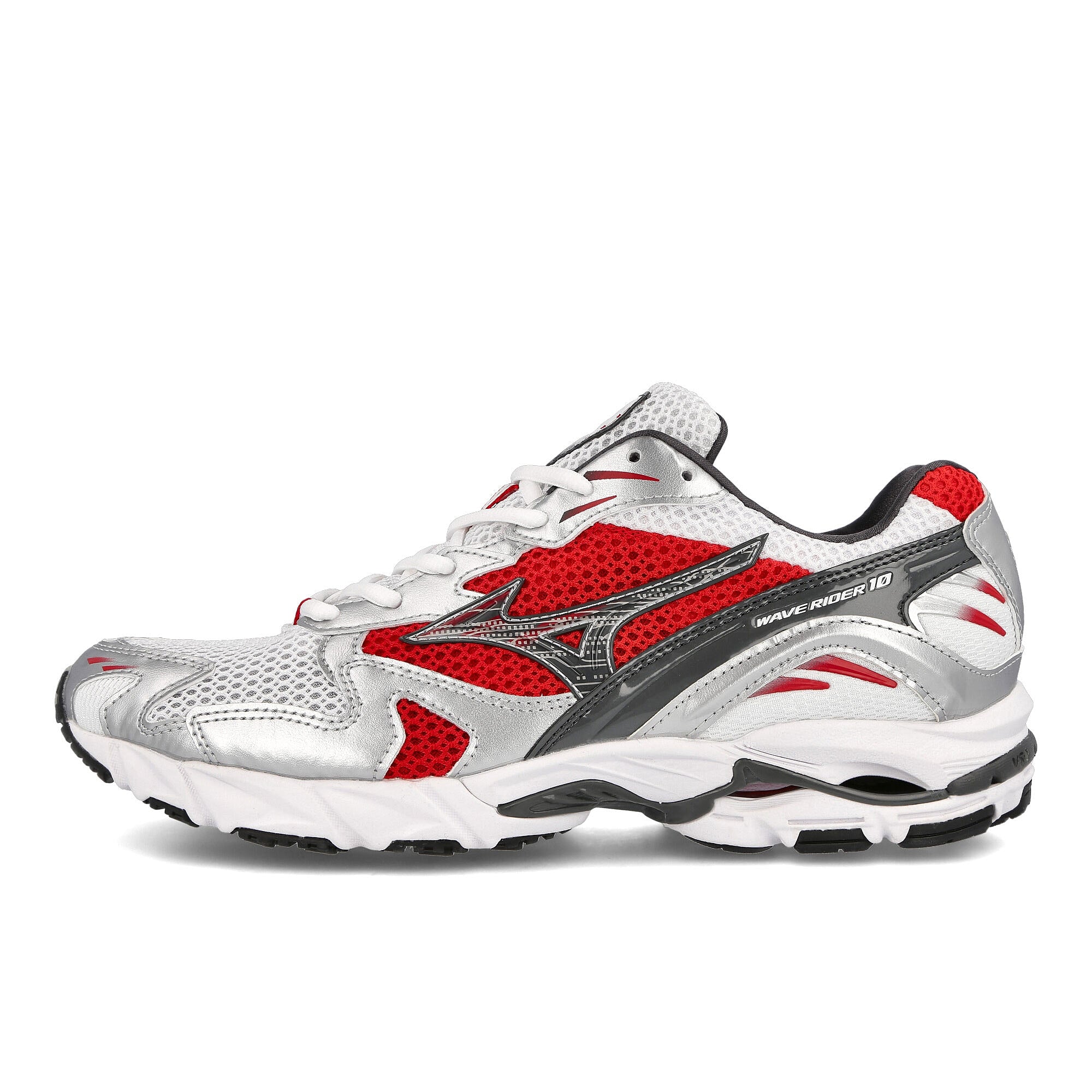 Mizuno wave rider 10 White-Silver-Red Sneakers D1GA210403 | Overkill