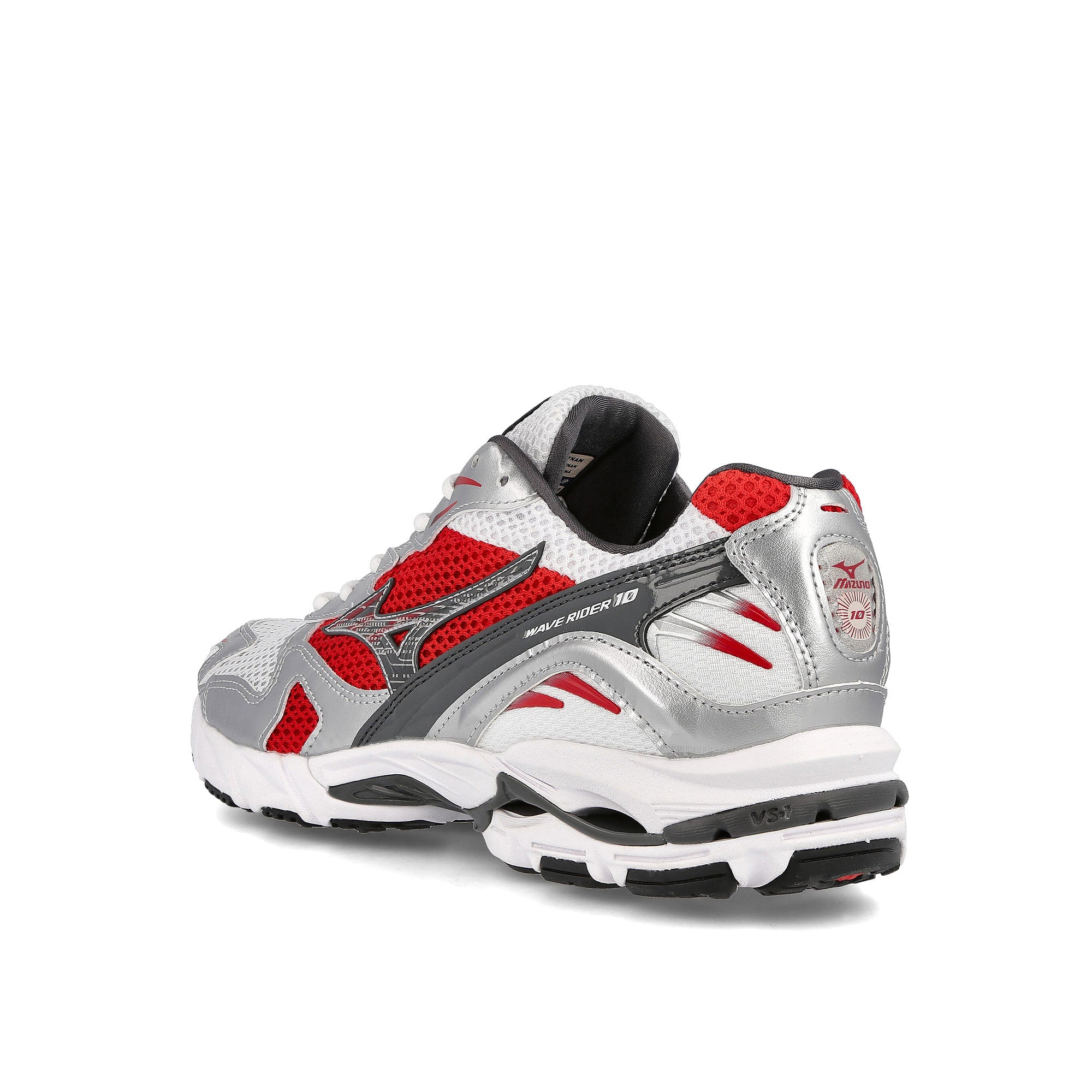 Mizuno wave rider 10 White-Silver-Red Sneakers  Material | Overkill