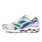 Mizuno Wave Rider 10 White / Silver / Teal Blue Low Top Sneakers D1GA210407 | Overkill