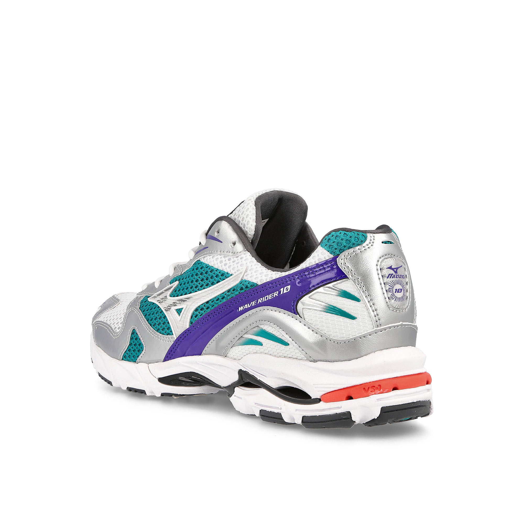Mizuno Wave Rider 10 White / Silver / Teal Blue Low Top Sneakers  Material | Overkill