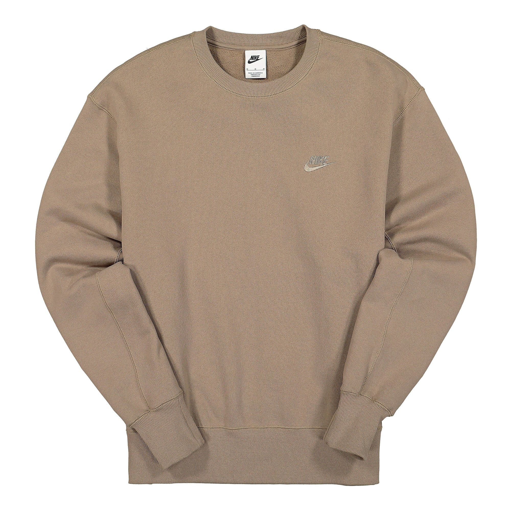 Nike NSW Classic Crew Sweatshirt Sandalwood / Khaki Sweatshirts DA0021 208 | Overkill