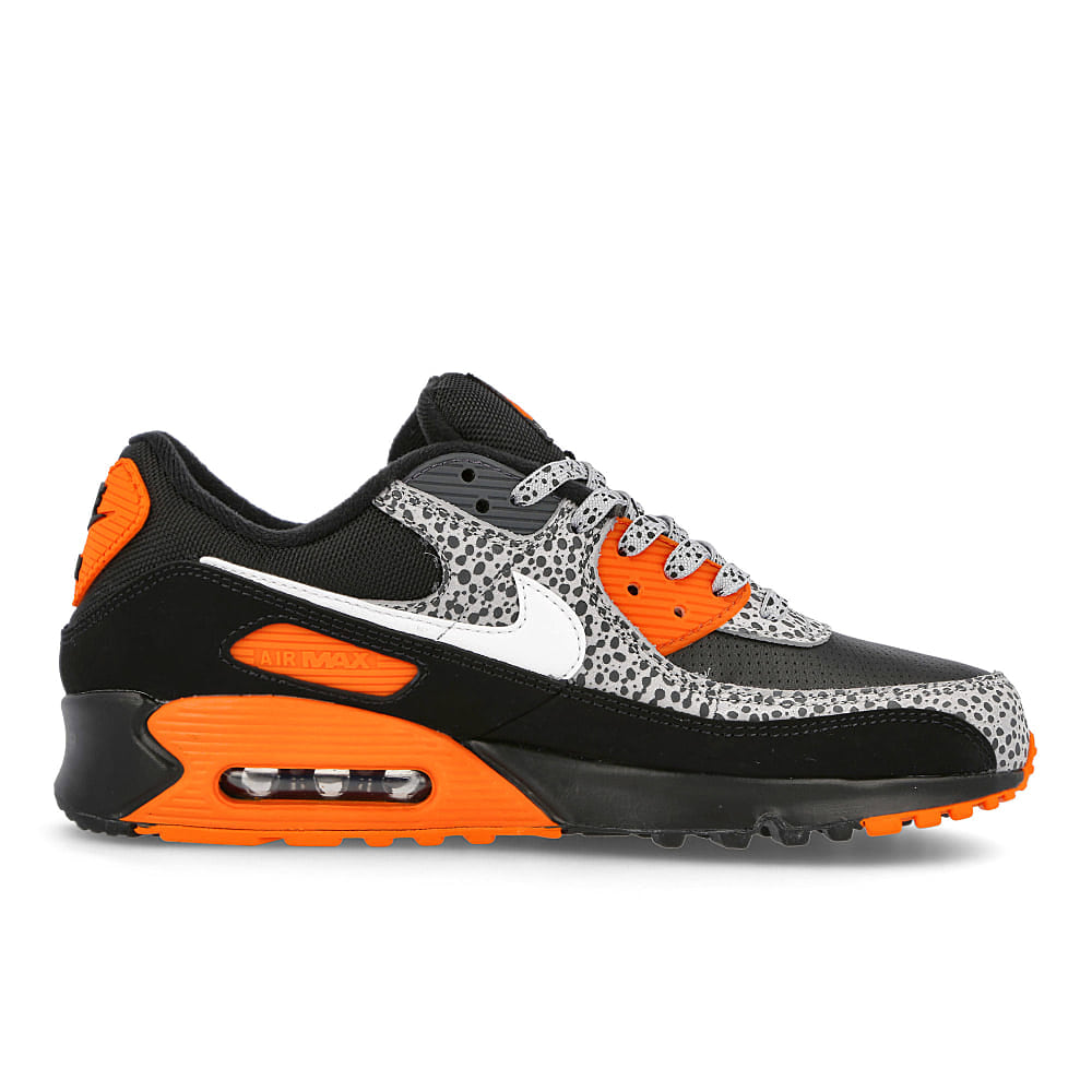 Nike air max 90 Black-White - Safety Orange Low Top Sneakers  Silhouette | Overkill