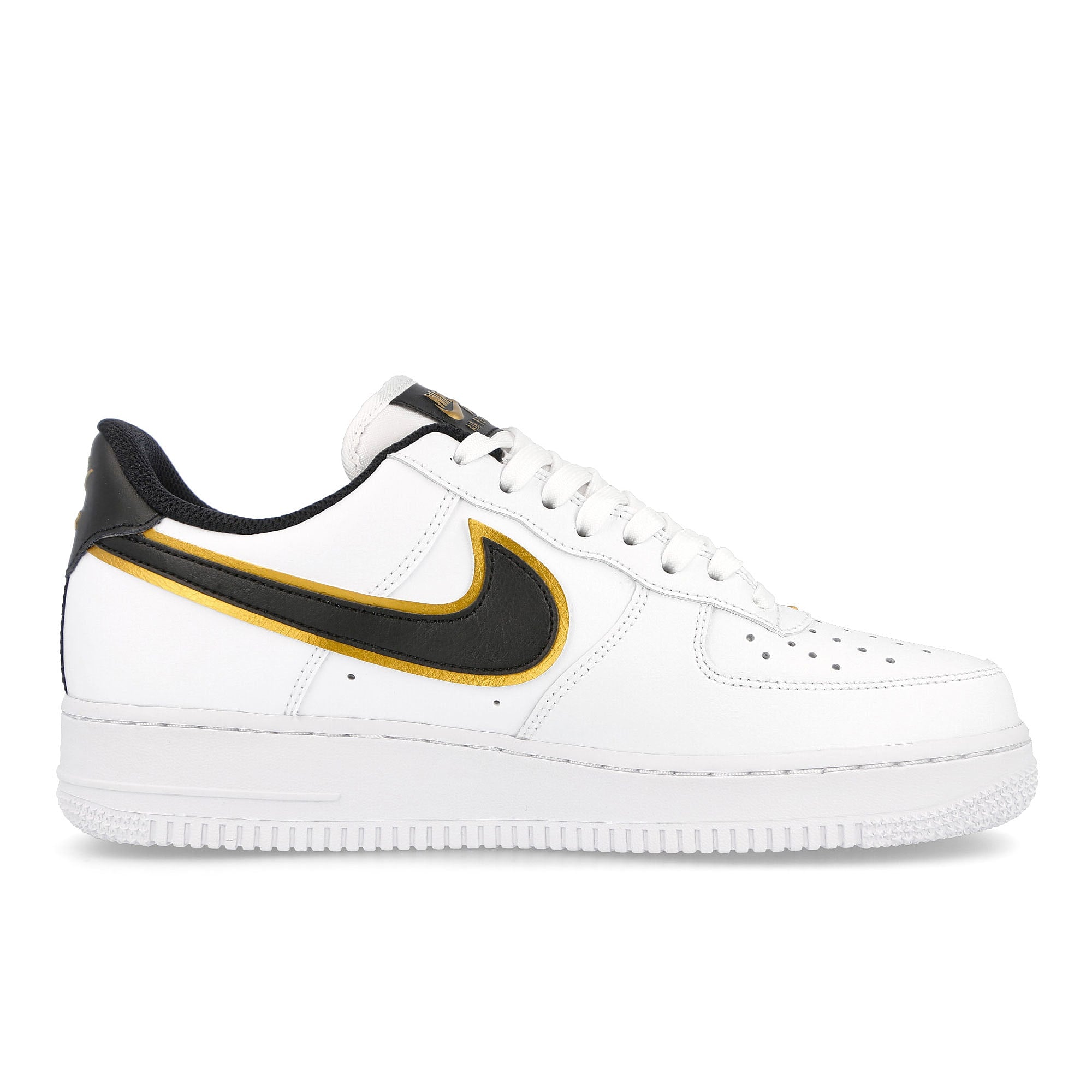 Nike air force 1 07 lv8 White / Black - Metallic Gold - White   Material | Overkill