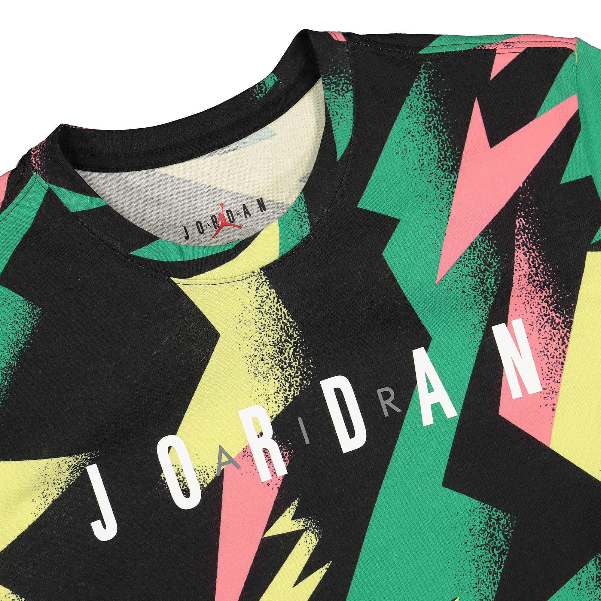 Jordan Air Jordan Jumpman Air AOP SS Crew Black / Sunset Pulse T-Shirts Close-up | Overkill