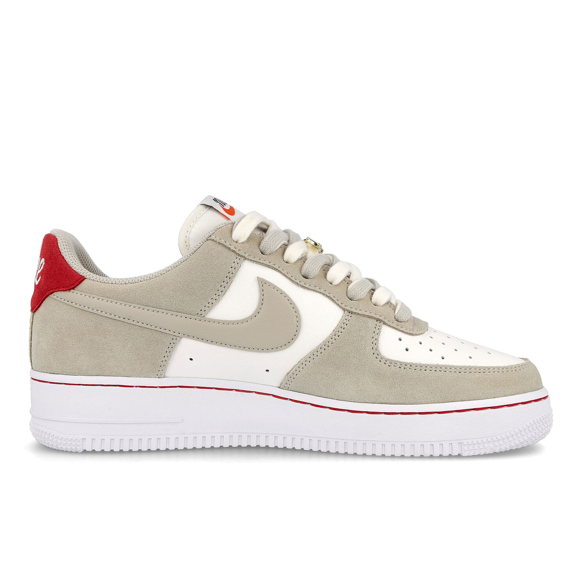 Nike air force 1 07 lv8 Light Stone / Black - Sail - University Red   Material | Overkill