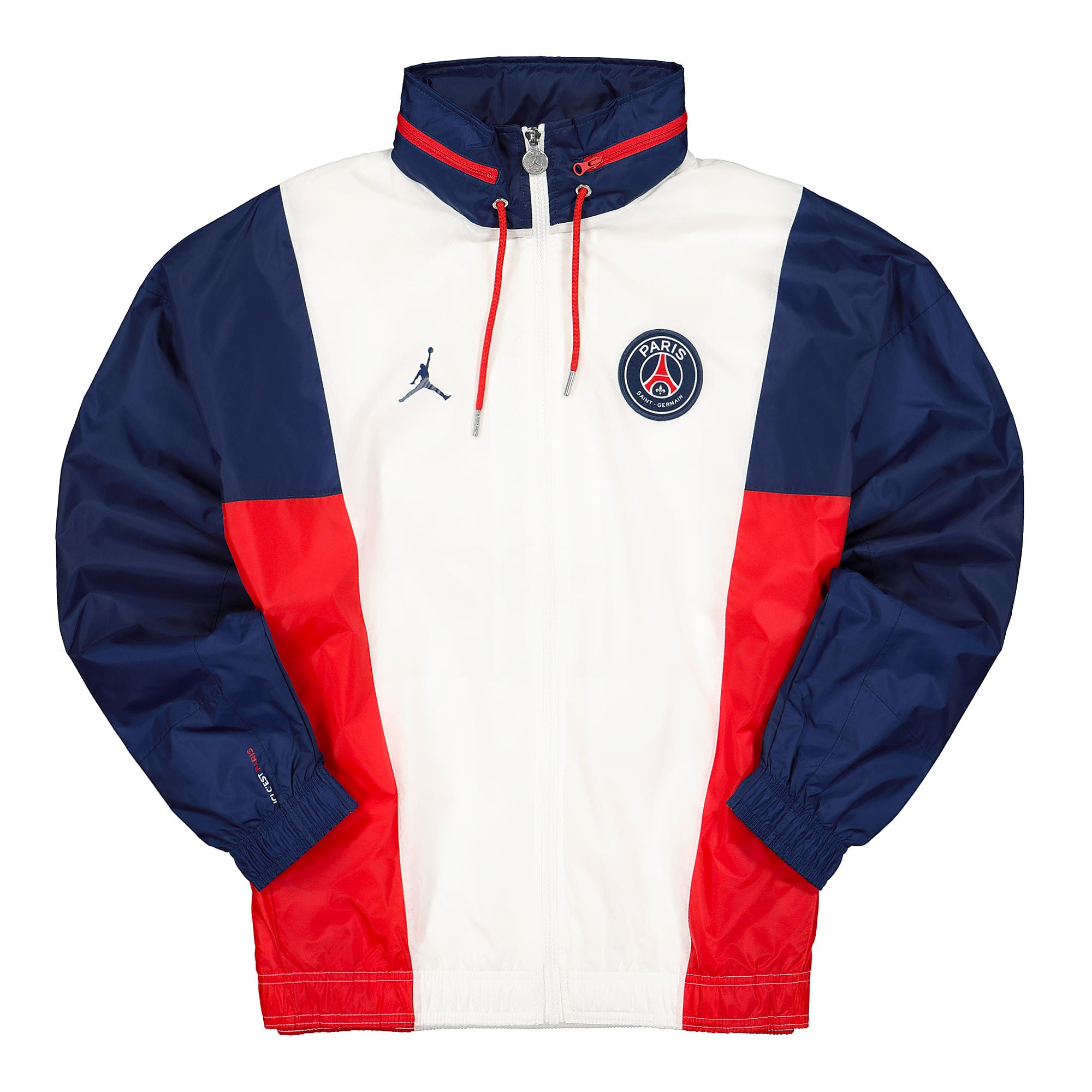 Jordan Paris Saint Germain x Air Jordan Nylon Hooded Jacket White / Midnight Navy Jackets DB6487 100 | Overkill