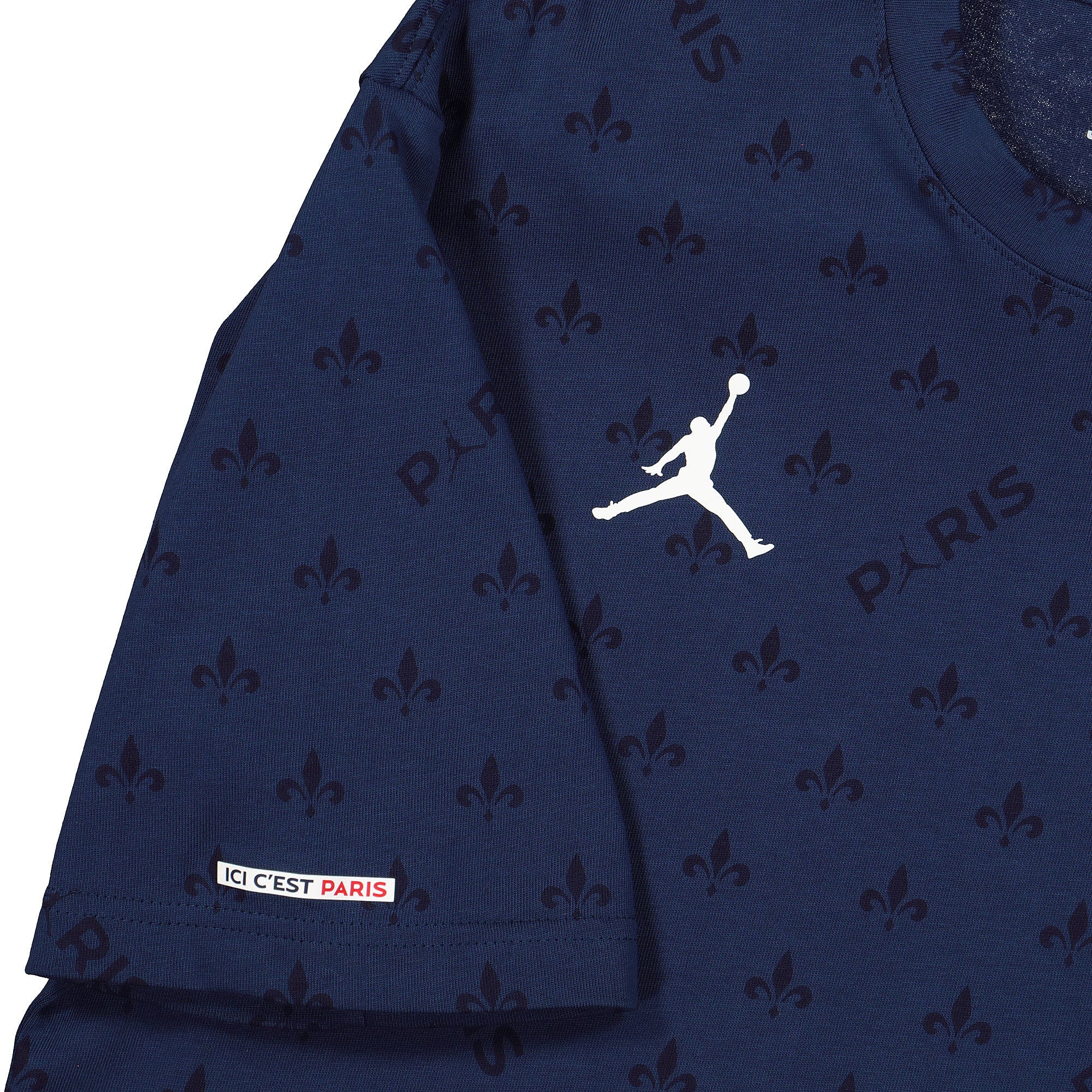 Jordan Paris Saint Germain x Air Jordan Statement Tee Midnight Navy T-Shirts Detailfoto | Overkill