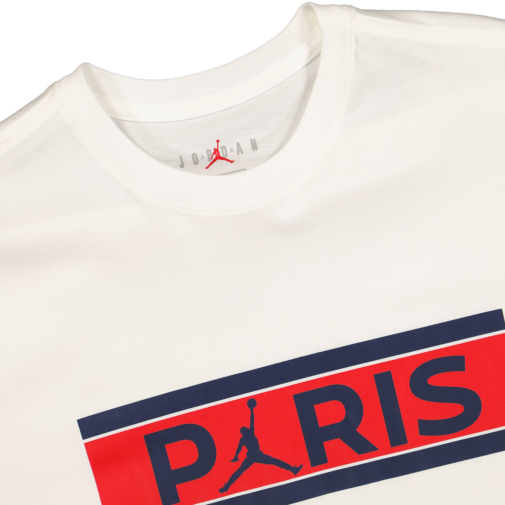 Jordan Paris Saint Germain x Air Jordan Wordmark Tee White T-Shirts Close-up | Overkill