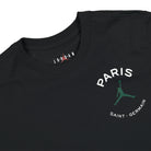 Jordan Paris Saint Germain x Air Jordan Logo Tee Black / Noble Green T-Shirts Close-up | Overkill