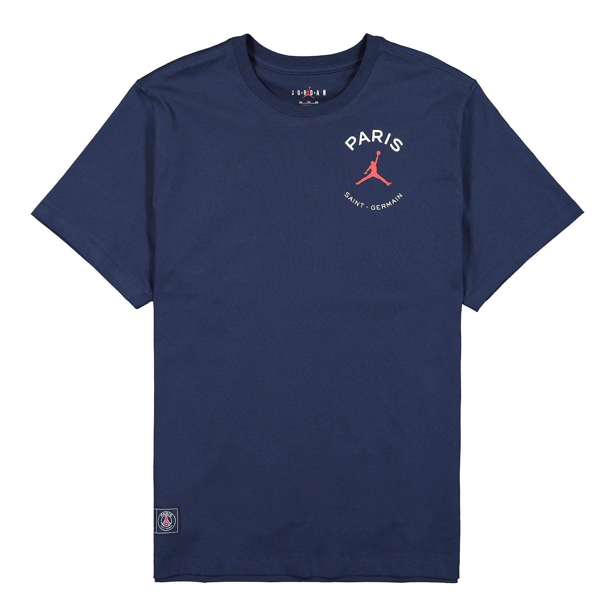 Jordan Paris Saint Germain x Air Jordan Logo Tee Midnight Navy T-Shirts DB6514 410 | Overkill