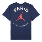 Jordan Paris Saint Germain x Air Jordan Logo Tee Midnight Navy T-Shirts Material | Overkill