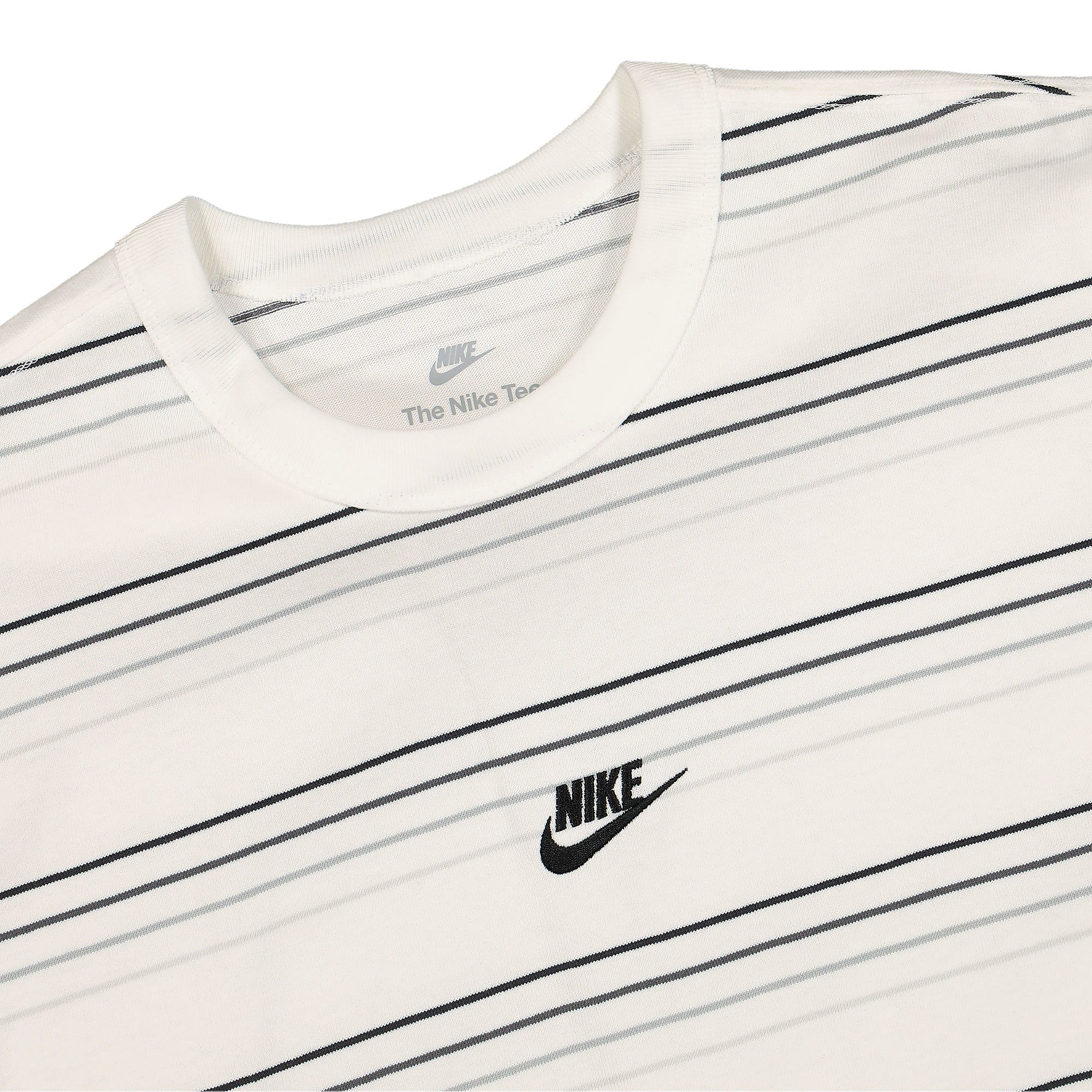 Nike NSW Tee Pre Essential Stripe White T-Shirts Close-up | Overkill