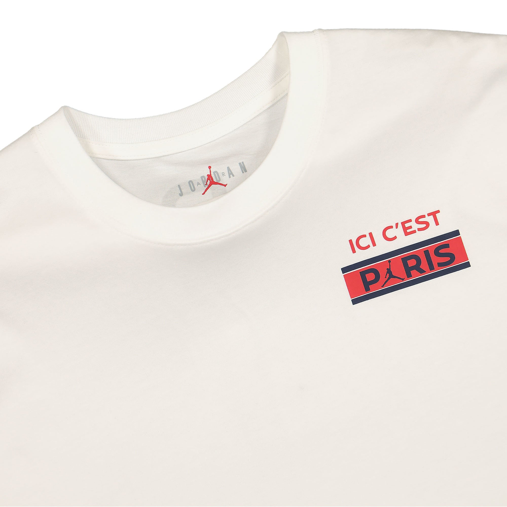 Jordan Paris Saint Germain x Wmns Air Jordan SS Tee White T-Shirts Close-up | Overkill