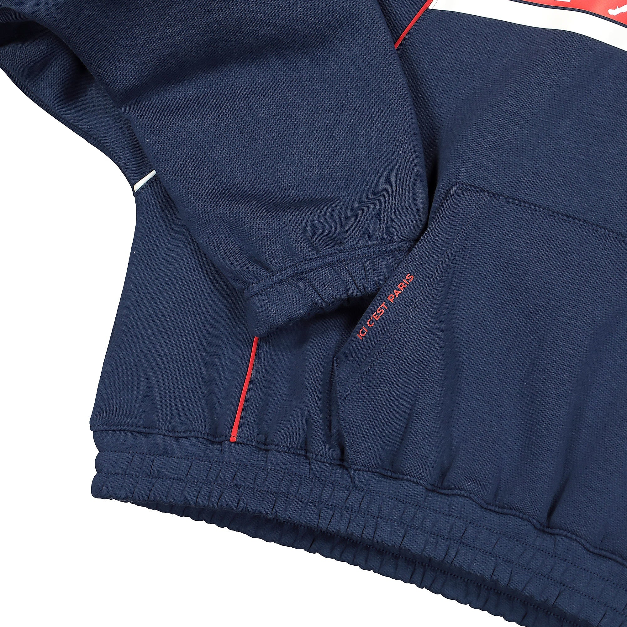 Jordan Paris Saint Germain x Wmns Air Jordan Fleece Hoodie Midnight Navy / University Red Hoodies Detailfoto | Overkill