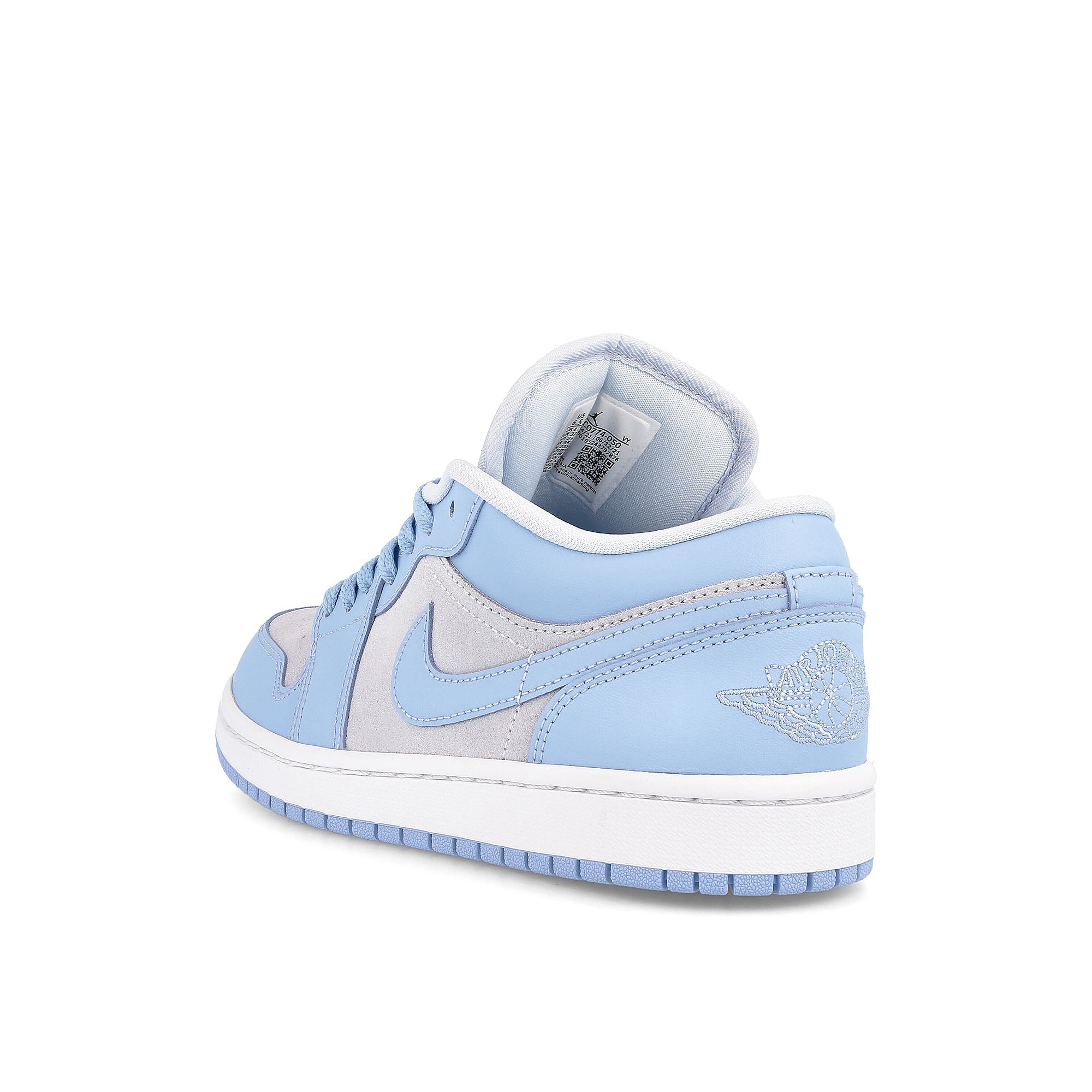 Jordan Wmns Air Jordan 1 Low Football Grey / Aluminum - White  Close-up | Overkill