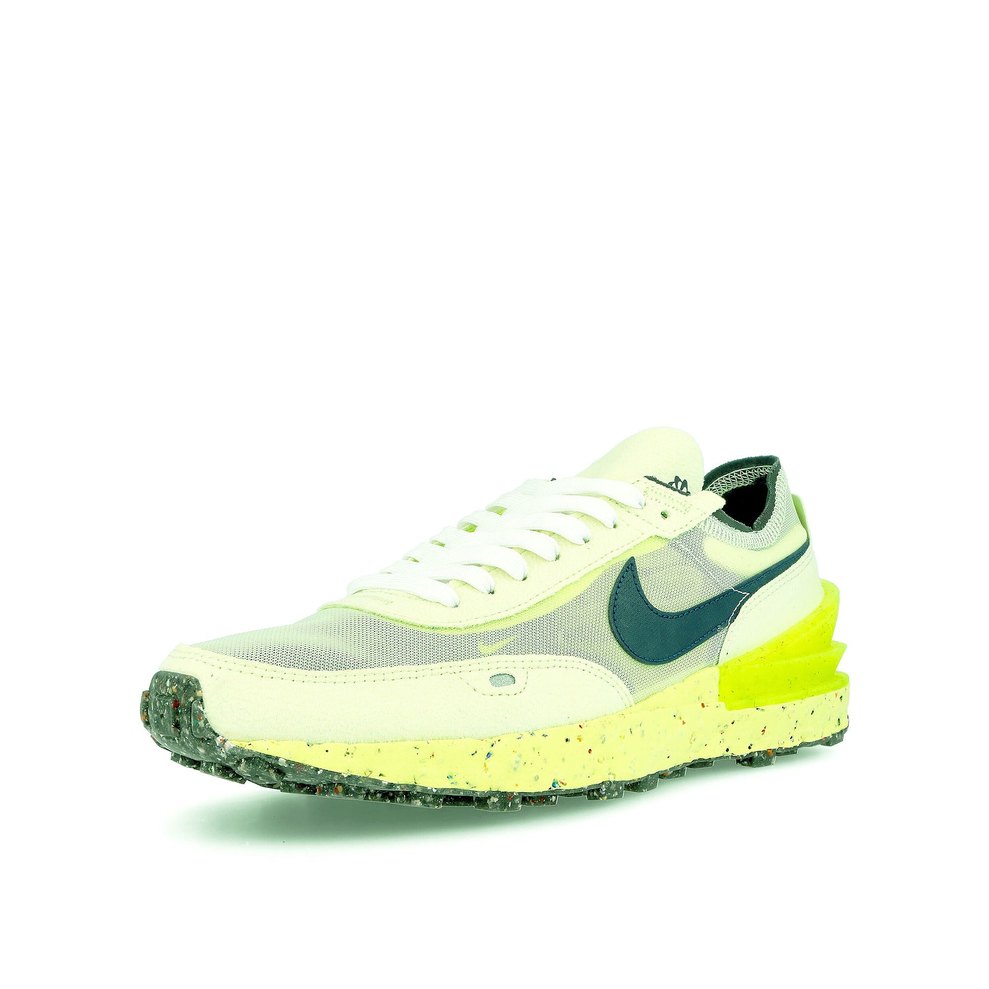 Nike waffle one crater Lime Ice-Armory Navy - Volt - White Sneakers  Close Up | Overkill