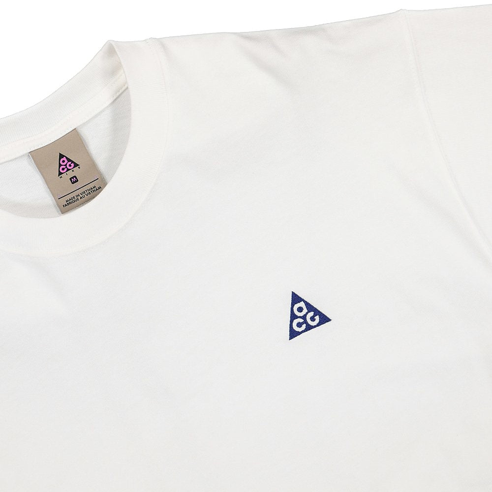 Nike NRG ACG Short Sleeve Embroidered Tee White / Deep Royal Blue T-Shirts Close-up | Overkill