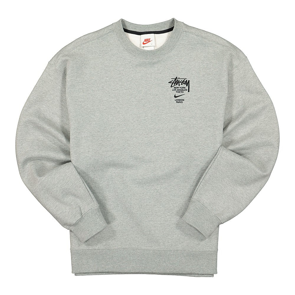 Nike Stussy x Nike NRG ZR Fleece Crew Dark Grey Heather Sweatshirts cotton, sweatshirt, men | Overkill