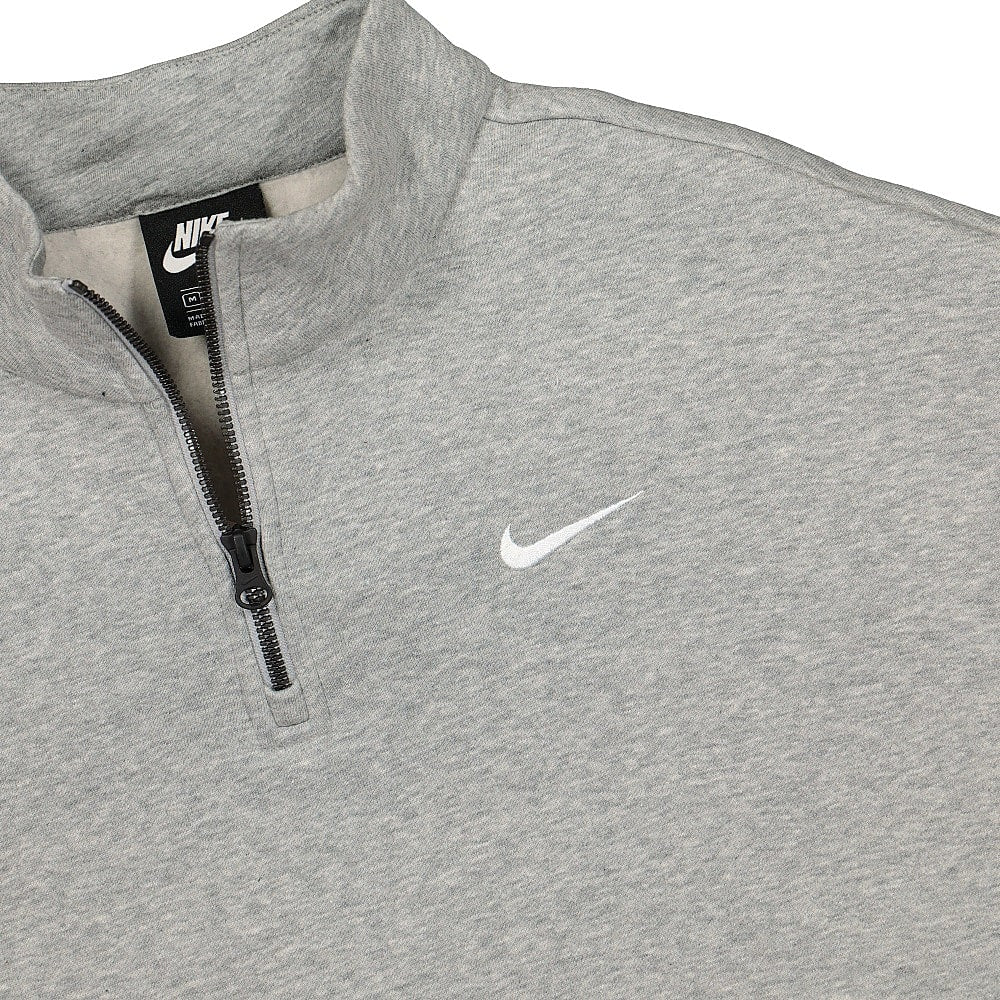 Nike Wmns NSW Quarter Zip Fleece Trend Dark Grey Heather / White Sweatshirts Close-up | Overkill